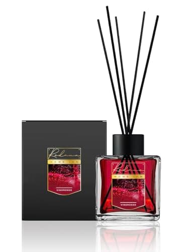 Profumatore con bastoncini in legno,diffusore ambienti 200ml Vino Rosso, Lunga Durata - Profumo per Ambienti Elegante Persistente