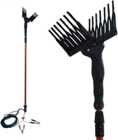 GrecoShop Abbacchiatore Scuotiolive Elettrico Telescopico 12V 400W+Cavo e Morsetti, Fino a 1000 battiti/min, Leggero Ergonomico, Asta allungabile rende Macchina 3mt, Raccolta Olive rapida senza fatica