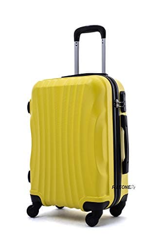 R.Leone Ryanair 55x40x20cm Valigia Trolley Bagaglio a mano Rigido Ultraleggero in ABS 4 Ruote smontabile Rimovibili Autonome 20373N (Valigia 55X40X20cm, Giallo)