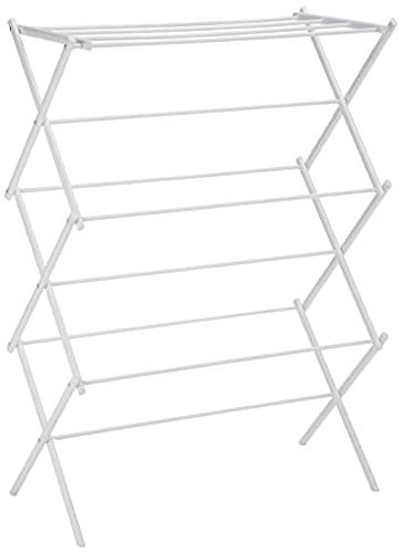 Amazon Basics Stendibiancheria pieghevole, 14.5" D x 29.5" W x 41.8" H, bianco.