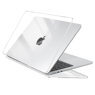 EooCoo Custodia Compatibile con MacBook Air M4 M3 M2 13,6 Pollici 2025 2024 2022 A3240 A3113 A2681 con Touch ID, Plastica Rigide Protezione Cover Mac 13.6" Superficie Liscia - Cristallo Trasparente