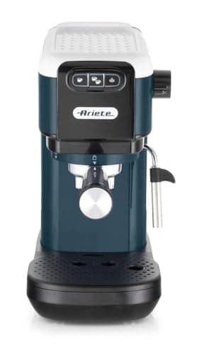 Ariete 1399 Macchina da caffè espresso Snow White, Per polvere e cialde ESE, 1300 W, Capacità 1,1L, 15 bar di pressione, Filtro 1, 2 tazze e cialda ESE, Cappuccino, Bianco