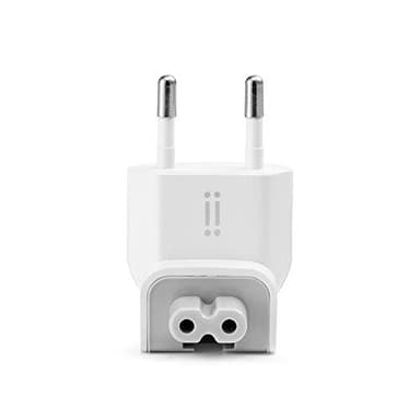aiino Spinotto per Caricabatterie Apple - Adattatore Presa compatibile con Caricatore Macbook, iPhone, iPad - Adattatore a Due Poli con Presa Italiana per Mac - Plastica Ignifuga, Bianco