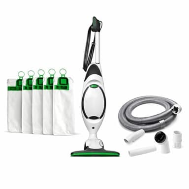 DONNARIX Aspirapolvere Folletto VK150 Nuovo con HD50 + 6 Sacchetti COMPATIBILI + Tubi Con Vari Accessori - Filtro Alta Capacità, Silenzioso, Casa Pulita e Aria Sana