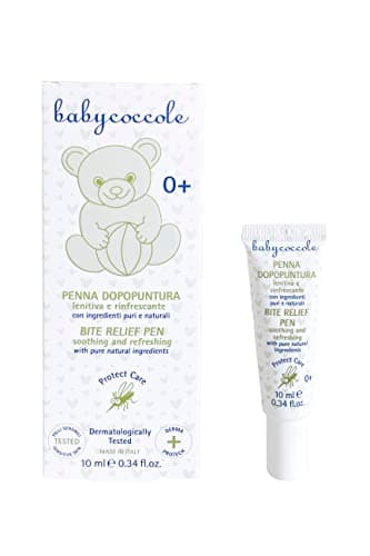 Babycoccole PENNA DOPO PUNTURA ZANZARE e INSETTI per bambini. Azione rapida, Lenitiva e Rinfrescante. Con Mandorle e Ulivo, Ingredienti Naturali. Dermatologicamente Testata per pelli sensibili - 10 ml