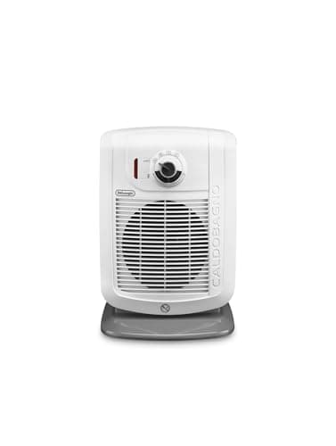 De'Longhi HBC 3030 Termoventilatore Caldobagno, 2 livelli di potenza, Funzione ECO-SILENCE, Protezione antigoccia, Ventilazione estiva, Avvolgicavo, per ambienti fino a 60 m³