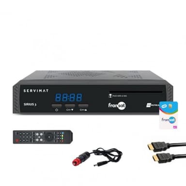 Servimat Ricevitore TV satellitare HD + scheda Fransat PC7 + cavo HDMI + cavo 12 V