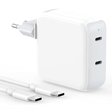 Caricatore Mac Book, Caricatore USB C da 67W per MacBook Air MacBook Pro 13 14 15 16 Pollici 2024 2023 2022 2021 2020 2019 2018, 2024 iPad Pro Air, 2Porte Alimentatore con Cavo di Ricarica 2M/6.6FT