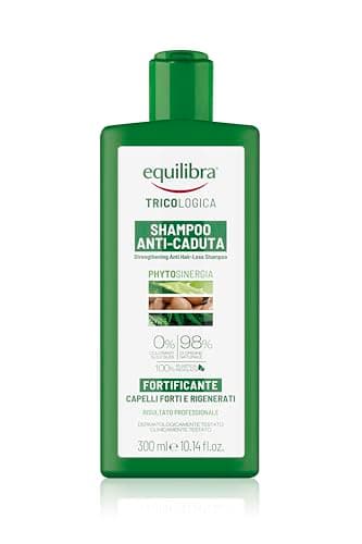 equilibra Capelli, Shampoo Anti-Caduta Fortificante, Deterge Delicatamente i Capelli Fragili, Evita Che Cadano o Si Spezzino, a Base di Aloe Vera, Olio di Argan, Cheratina Vegetale, 300 ml