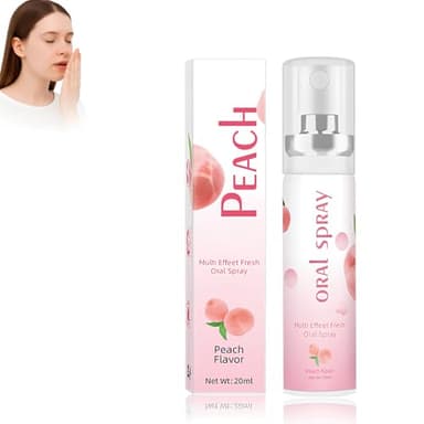 Spray Alito Fresco Cattivo 20ml, Spray per l'Lgiene Orale, Elimina All'istante L'Alito Cattivo e la Bocca Secca, Antibatterico, Rinfrescante 'Alito Per L'Igiene Orale - pesca bianca