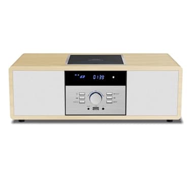 Sistema stereo Bluetooth per la casa con lettore CD, sistema musicale Hi-Fi vintage in legno con Bluetooth, radio FM, ingresso AUX e USB, telecomando, radio e stereo compatti