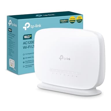 TP-Link Archer MR505 Router 4G+ Cat6 fino a 300Mbps, Wi-Fi Dual Band AC1200Mbps, Porte Gigabit LAN/WAN, Router WiFi con SIM, SIM Card Plug&Play, Tecnologia EasyMesh, Beamforming e MU-MIMO, APP Tether