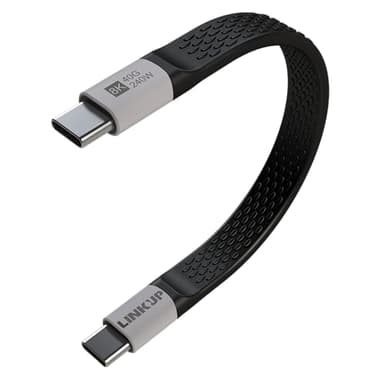 LINKUP - Cavo USB 4.0 240W 40Gbps Tipo-C Thunderbolt 4 [13cm] 8K@60Hz Ricarica e dati rapida Portatile Flessibile Power Bank Compatibile con iPhone 15/16 Pro/Max MacBook Pro/Air iPad Pro Galaxy S23