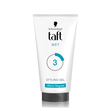 Taft Wet Styling Gel 150ml, Gel per capelli effetto bagnato, con formula vegana, delicato su capelli e cuoio capelluto