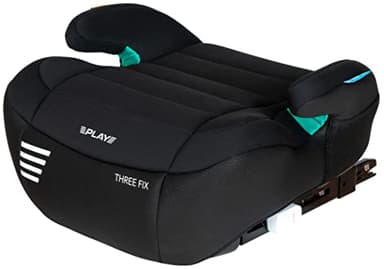 Play Three Fix I-Size - Ascensore per auto per bambini da 125 a 150 cm, Normativa R129, Colore Black Wings/Nero