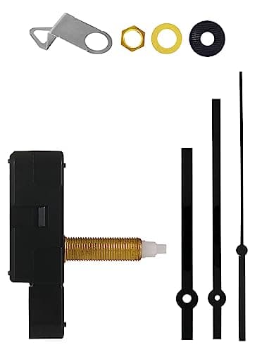 DEEWISH Albero Totale Lungo 32 mm/ (1-1/4 Pollici) Meccanismo dell'orologio Movimento al Quarzo di Riparazione, Coppia Elevata, Funzionamento a Batteria, Orologio Silenzioso, lancette Nere Incluse B