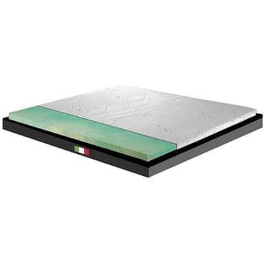GEEMMA s.r.l. Topper Rigido matrimoniale, ORTOPEDICO BIOGREEN H6, DISPOSITIVO MEDICO DETRAIBILE, Tessuto Anallergico Sfoderabile 4 Lati Argento, Topper Matrimoniale 160x190 cm