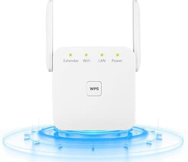 Anluomafuy Ripetitore WIFI 1200Mbps, Amplificatore WiFi Dual Band 2,4GHz e 5GHz con WPS, 4 Antenne Esterne, Extender con Porta Ethernet per Casa e Ufficio, Compatibile con Tutti i Box Internet