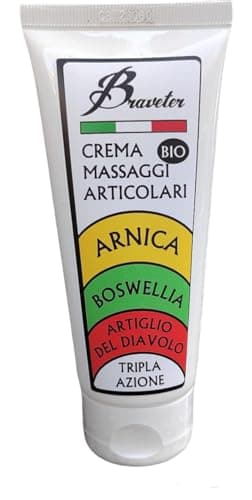 Braveter - Arnica Gel Forte Artiglio Del Diavolo, Crema Boswellia Pomata 100% Italiana BIO, Per Massaggi Muscolari, Articolazioni Per Cavalli, Uso Umano