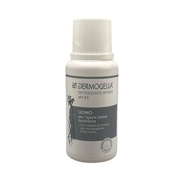 Dermogella Detergente Intimo Uomo pH 4.5 - Con Estratto di Ginseng per Azione Tonificante - Igiene Quotidiana Maschile e Freschezza Attiva - 200ml (Uomo - Ginseng)