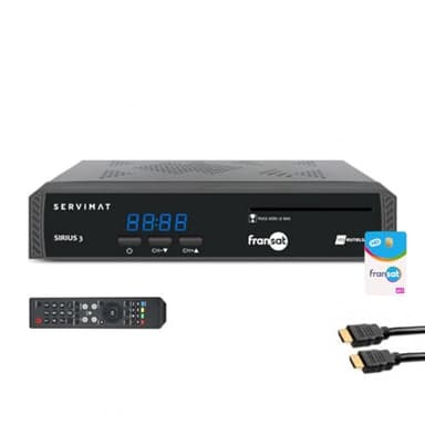 Servimat Ricevitore TV satellitare HD + scheda Viaccess Fransat PC7 + cavo HDMI 2M