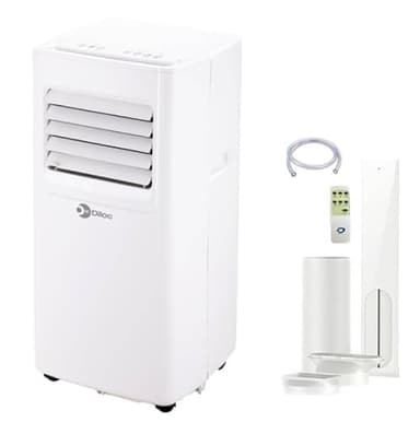 Diloc Over Climatizzatore Condizionatore Portatile Wi-fi senza tubo e con tubo 9000 Btu Riscaldamento, Raffreddamento, Deumidificatore, pompa di calore, classe A Senza Unità Esterna con Telecomando