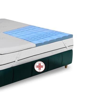 Nuvole di Sonno - Topper Serenity Singolo 80x190 Ortopedico in Memory Foam Sfoderabile con Elastici Regolabili spessore 6 cm Correttore Made in Italy, Disp. Medico Detraibile nr. 2781798