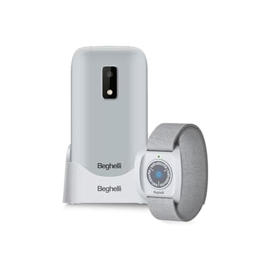 Beghelli Telefono Salvavita e Braccialetto, Salvalavita Phone SLV30N GPS Plus ECO + Salvalavita Braccialetto SLV Band Plus, SOS con GPS, Tasto Emergenza, Chiamata Rapida, Display 2.8” (Colore Grigio)
