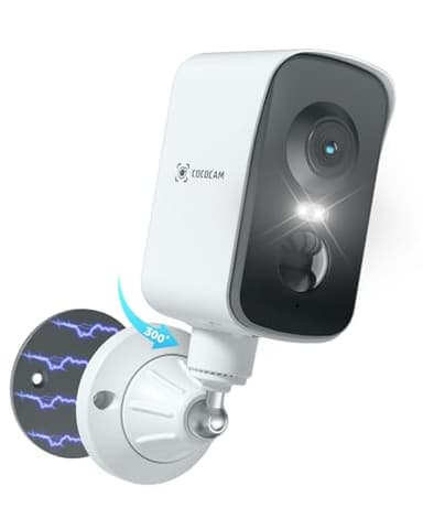 COCOCAM Portatile Magnetica 4G Telecamera con SIM Senza Fili Esterno/Interno 2K per RV/Campeggio/Viaggio, 300°Pan, 10000Ahm Batteria, PIR&AI Rilevamento Umano, Scheda SIM Integrata (NO WIFI)
