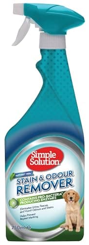 Simple Solution Smacchiatore per animali domestici e odori | Detergente enzimatico con potere pulente dei pro-batteri | Fresco di foresta pluviale 750ml