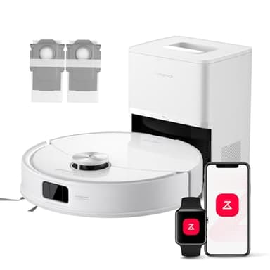 roborock Q10 S5+ Set Robot Aspirapolvere con Stazione, 10.000Pa, Panno Sollevabile, Pulizia VibraRise 2.0(3000 volte/min), Anti-groviglio, Evitamento degli Ostacoli, Strategie dei Tappeti, APP, Bianco