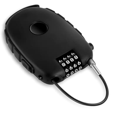 Ainiv Lucchetto Cavo Acciaio da 75 cm, con Combinazione a 4 Cifre, Lucchetto a Combinazione Retrattile, per Casco da Moto,Casco da Bicicletta, Scooter, Sci, Valigie