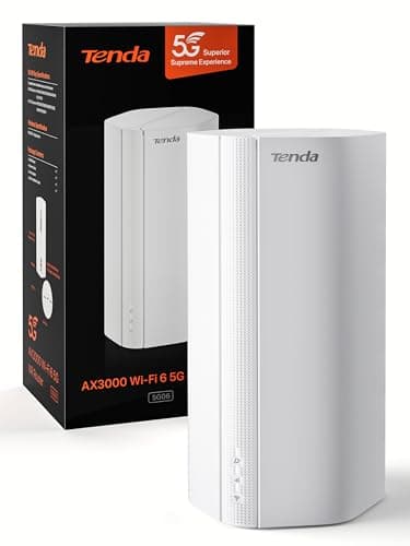Tenda 5G06 - Router 5G con SIM Wi-Fi 6 AX3000Mbps, Modem 5G con Soppio Slot per Scheda SIM, Porte Gigabit 2.5G, Plug & Play, 1024-QAM, 8×5G/4G LTE, 3×Antenne Wi-Fi Interne, Mesh WiFi+, WPA3