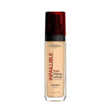 L'Oréal Paris Fondotinta Liquido Infaillible 32H, Coprente a Lunga Tenuta con Protezione Solare SPF25, Formula Waterproof e Idratante, Tonalità: 130 Cool Rosé