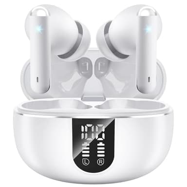 JBMI Cuffie Bluetooth, Auricolari Bluetooth 5.3 In Ear Stereo con 4 Microfono ENC, 60 Ore Cuffiette Wireless Cancellazione Rumore, Auricolare IP7 per iPhone e Androide, Earbuds Usb C Sportive