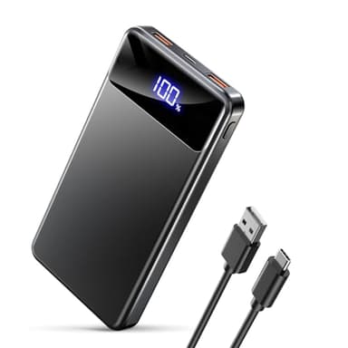 Power Bank, Caricatore Portatile 12000mAh, PD Batteria Esterna per cellulare Ricarica Rapida con USB-C/A per iPhone 16 15 14, Samsung, Xiaomi, Nero