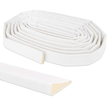 Goktvai 3 m Guarnizione a Cuneo per Porta & Finestra, Schiuma Autoadesiva Paraspifferi Nastro Isolante Insonorizzato Impermeabile Riempitivo Fessure Porta per Casa Bloccante Rumore Luce, Bianco