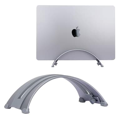 Psitek Supporto Verticale Regolabile per Laptop-Alluminio 6061, Precisione CNC, Finitura Anodizzata, Adatto a Tutti i Laptop Inclusi Quelli da 17 Pollici, Design Ventilato, Pad Antiscivolo in Silicone