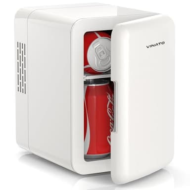 VINATO Mini Frigo da Camera, Frigorifero Piccolo AC/DC da 4L con Raffreddamento e Riscaldamento, Frigorifero Portatile per Auto, Piccolo Frigo per la Cura Della Pelle, Cosmetici, Bevande, Frutta, Cibo