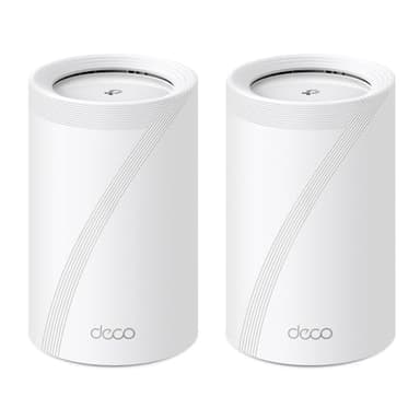 TP-Link WiFi 7 Deco BE65(2-pack) Router Mesh WiFi, BE 9214Mbps Tri-Band, Canali 320 MHz, Porta Ethernet da 2,5 Gbps, Alexa, Funziona con Qualsiasi ISP e Modem, 2 Pezzi