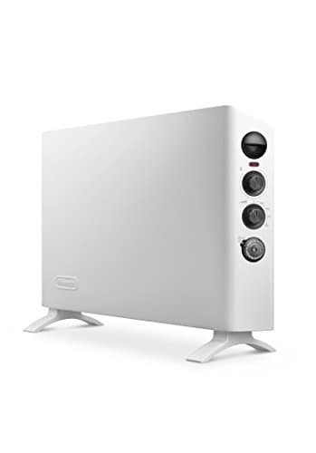 De'Longhi HSX3320FTS Slim Style TermoConvettore Elettrico, Silenzioso, 3 livelli di potenza, manopola intuitiva, TIMER 24h, per ambienti fino a 60m³, ventola aggiuntiva, funzione antigelo, Bianco