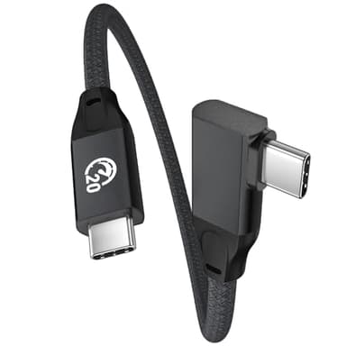 UseBean Cavo USB C a USB C 100W 0.2M, 90 Gradi Angolo USB Tipo C 3.2 Gen2x2 20Gbps Trasferimento Dati Cavo di PD Ricarica Rapida,Video 4K@60Hz per MacBook/iPad,Galaxy S24