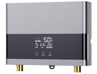 Scaldacqua istantanea elettronico, 6000 W 220V Scaldacqua Istantaneo a Parete Mini Scaldabagno Istantaneo Elettrico con Display LED Della Temperatura, scaldabagno elettrico per Cucina e Bagno (Sliver)