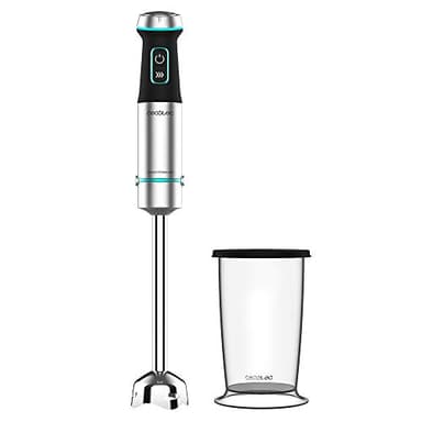Cecotec Frullatore a Immersione Power Titanblack 1200 Xl, 1200 W, Tecnologia Crossblades con Lame A 4 Lame, Piede XL, Cappa Antispruzzo, Selettore di Velocità, Include Bicchiere da 800 ml