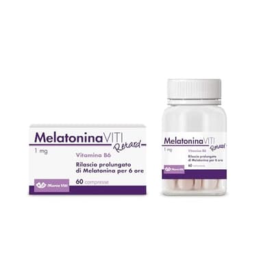 Melatonina Viti Retard - Integratore per il Sonno, Confezione da 60 Compresse, con Melatonina e Vitamina B6, Migliora la Qualità del Sonno