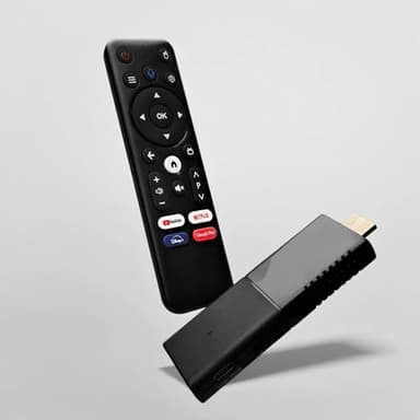BOXPUT Chiavetta TV Q3, sistema Android 10 H313, chip TV stick, 2 GB RAM 16 GB ROM, 2,4G/5G, doppio telecomando WiFi BT, chiavetta TV 4 core 4K ad alta definizione, con telecomando vocale Bluetooth.