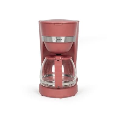 Livoo - caffettiera elettrica DOD200N - 12 tazze, capacità 1,25L, 750W, filtro riutilizzabile, mantenimento caldo