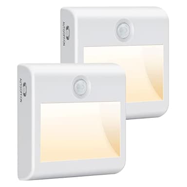 Luce Notturna Batteria, [2 Pezzi] Luce Notturna con Sensore di Movimento, AUTO/ON/OFF, Luce Notturna Bambini a Magnete Incorporato per Armadio, Scale, Corridoi, Cucina, Garage, 4000K Bianco Naturale