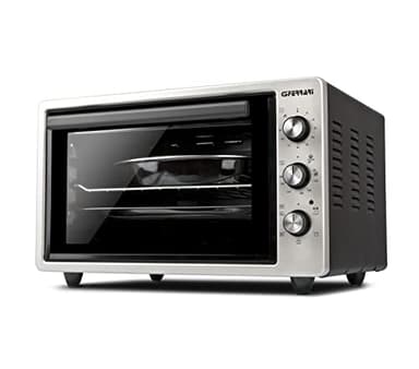 G3 Ferrari G10153 Forno Elettrico Ventilato, 1400 W, 5 modalità di cottura, Interno smaltato, Funzioni di cottura: base, griill, combinata, Timer 90 min, Accessori inclusi, Argento Nero, 45 l