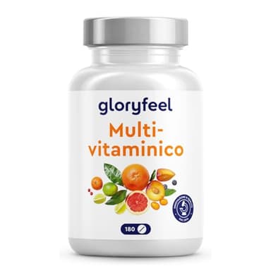 Multivitaminico Integratore Completo, 180 Compresse per 6 Mesi di Scorta, Vitamine A, B, C, D3, E e Minerali Essenziali, Calcio, Zinco e Selenio, Senza Additivi, Qualità Testata